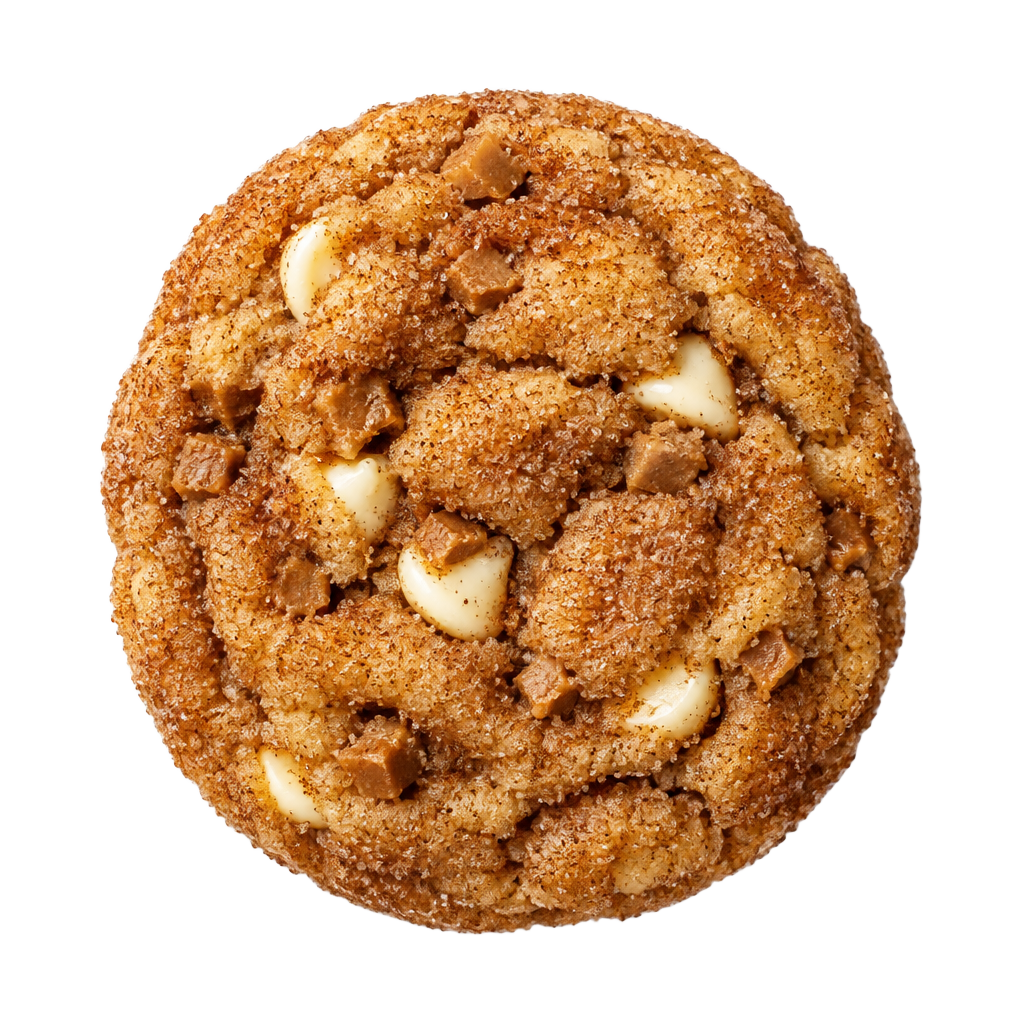 Churro Toffee White Chocolate Chip cookie